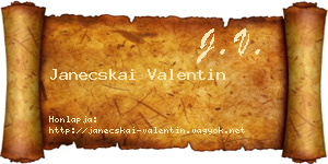 Janecskai Valentin névjegykártya